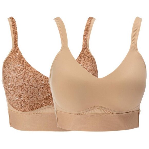 Rhonda Shear Molded Cup Bra with Cross Back Mesh Detail 2 Pack LARGE - Picture 4 of 9
